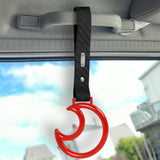 Moon Shape Crystal-Style Ring JDM Tsurikawa Drift Subway Train Bus Handle Strap – Universal Car Interior Hanging Charm, Carbon Fiber Pattern PVC X1