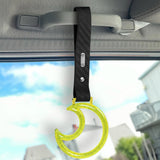 Moon Shape Crystal-Style Ring JDM Tsurikawa Drift Subway Train Bus Handle Strap – Universal Car Interior Hanging Charm, Carbon Fiber Pattern PVC X1