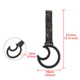 Moon Shape Crystal-Style Ring JDM Tsurikawa Drift Subway Train Bus Handle Strap – Universal Car Interior Hanging Charm, Bosozoku Black Clouds Pattern Retro Nylon Strap X1
