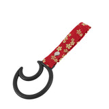 Moon Shape JDM Tsurikawa Drift Subway Train Bus Handle Strap – Universal Car Interior Hanging Charm, Bosozoku Red Flowers Pattern Retro Nylon Strap X1