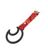 Moon Shape JDM Tsurikawa Drift Subway Train Bus Handle Strap – Universal Car Interior Hanging Charm, Bosozoku Red Waves Pattern Retro Nylon Strap X1