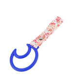 Moon Shape JDM Tsurikawa Drift Subway Train Bus Handle Strap – Universal Car Interior Hanging Charm, Bosozoku Pink Flowers Pattern Retro Nylon Strap X1