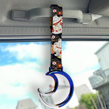 Moon Shape JDM Tsurikawa Drift Subway Train Bus Handle Strap – Universal Car Interior Hanging Charm, Bosozoku Black Cats Pattern Retro Nylon Strap X1