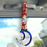Moon Shape JDM Tsurikawa Drift Subway Train Bus Handle Strap – Universal Car Interior Hanging Charm, Bosozoku Red Cats Pattern Retro Nylon Strap X1