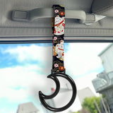 Moon Shape Crystal-Style Ring JDM Tsurikawa Drift Subway Train Bus Handle Strap – Universal Car Interior Hanging Charm, Bosozoku Black Cats Pattern Retro Nylon Strap X1