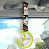 Moon Shape Crystal-Style Ring JDM Tsurikawa Drift Subway Train Bus Handle Strap – Universal Car Interior Hanging Charm, Bosozoku Black Cats Pattern Retro Nylon Strap X1