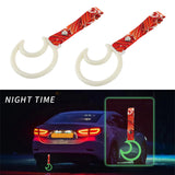 Moon Shape JDM Tsurikawa Drift Subway Train Bus Handle Strap – Universal Car Interior Hanging Charm, Bosozoku Red Waves Pattern Retro Nylon Strap X1