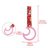 Moon Shape JDM Tsurikawa Drift Subway Train Bus Handle Strap – Universal Car Interior Hanging Charm, Bosozoku Red Dogs Pattern Retro Nylon Strap X1