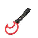 Moon Shape JDM Tsurikawa Drift Subway Train Bus Handle Strap – Universal Car Interior Hanging Charm, Bosozoku Black Clouds Pattern Retro Nylon Strap X1