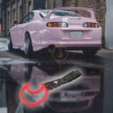 Moon Shape JDM Tsurikawa Drift Subway Train Bus Handle Strap – Universal Car Interior Hanging Charm, Bosozoku Black Clouds Pattern Retro Nylon Strap X1