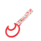 Moon Shape JDM Tsurikawa Drift Subway Train Bus Handle Strap – Universal Car Interior Hanging Charm, Bosozoku Pink Flowers Pattern Retro Nylon Strap X1