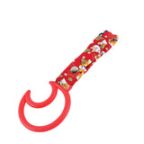 Moon Shape JDM Tsurikawa Drift Subway Train Bus Handle Strap – Universal Car Interior Hanging Charm, Bosozoku Red Dogs Pattern Retro Nylon Strap X1