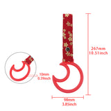 Moon Shape Crystal-Style Ring JDM Tsurikawa Drift Subway Train Bus Handle Strap – Universal Car Interior Hanging Charm, Bosozoku Red Flowers Pattern Retro Nylon Strap X1