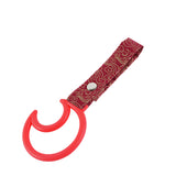 Moon Shape JDM Tsurikawa Drift Subway Train Bus Handle Strap – Universal Car Interior Hanging Charm, Bosozoku Red Clouds Pattern Retro Nylon Strap X1