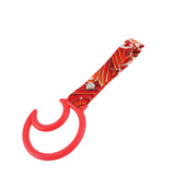 Moon Shape JDM Tsurikawa Drift Subway Train Bus Handle Strap – Universal Car Interior Hanging Charm, Bosozoku Red Waves Pattern Retro Nylon Strap X1