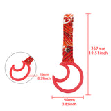 Moon Shape JDM Tsurikawa Drift Subway Train Bus Handle Strap – Universal Car Interior Hanging Charm, Bosozoku Red Waves Pattern Retro Nylon Strap X1