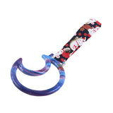 Moon Shape JDM Tsurikawa Drift Subway Train Bus Handle Strap – Universal Car Interior Hanging Charm, Bosozoku Black Cats Pattern Retro Nylon Strap X1
