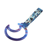 Moon Shape JDM Tsurikawa Drift Subway Train Bus Handle Strap – Universal Car Interior Hanging Charm, Bosozoku Blue Waves Pattern Retro Nylon Strap X1