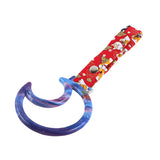 Moon Shape JDM Tsurikawa Drift Subway Train Bus Handle Strap – Universal Car Interior Hanging Charm, Bosozoku Red Dogs Pattern Retro Nylon Strap X1