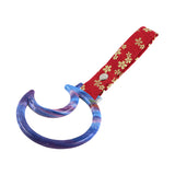 Moon Shape JDM Tsurikawa Drift Subway Train Bus Handle Strap – Universal Car Interior Hanging Charm, Bosozoku Red Flowers Pattern Retro Nylon Strap X1