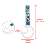 Moon Shape JDM Tsurikawa Drift Subway Train Bus Handle Strap – Universal Car Interior Hanging Charm, Bosozoku Blue Waves Pattern Retro Nylon Strap X1