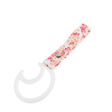 Moon Shape JDM Tsurikawa Drift Subway Train Bus Handle Strap – Universal Car Interior Hanging Charm, Bosozoku Pink Flowers Pattern Retro Nylon Strap X1