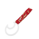 Moon Shape JDM Tsurikawa Drift Subway Train Bus Handle Strap – Universal Car Interior Hanging Charm, Bosozoku Red Flowers Pattern Retro Nylon Strap X1