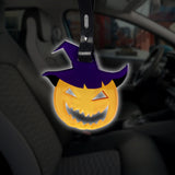 Halloween Pumpkin Jack-o'-lantern JDM Tsurikawa Drift Subway Train Bus Handle Strap – Universal Car Interior Hanging Charm, PVC Strap