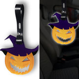 Halloween Pumpkin Jack-o'-lantern JDM Tsurikawa Drift Subway Train Bus Handle Strap – Universal Car Interior Hanging Charm, PVC Strap