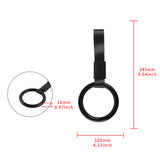 Round JDM Tsurikawa Drift Subway Train Bus Handle Strap – Universal Car Interior Hanging Charm, Black Nylon X2