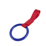 Round JDM Tsurikawa Drift Subway Train Bus Handle Strap – Universal Car Interior Hanging Charm, Red Nylon X2