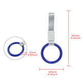 Round JDM Tsurikawa Drift Subway Train Bus Handle Strap – Universal Car Interior Hanging Charm, Silver Nylon X1