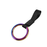 Round JDM Tsurikawa Drift Subway Train Bus Handle Strap – Universal Car Interior Hanging Charm, Black Nylon X2