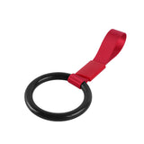 Round JDM Tsurikawa Drift Subway Train Bus Handle Strap – Universal Car Interior Hanging Charm, Red Nylon X2