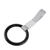 Round JDM Tsurikawa Drift Subway Train Bus Handle Strap – Universal Car Interior Hanging Charm, Silver Nylon X1