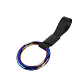 Round JDM Tsurikawa Drift Subway Train Bus Handle Strap – Universal Car Interior Hanging Charm, Black Nylon X2
