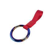 Round JDM Tsurikawa Drift Subway Train Bus Handle Strap – Universal Car Interior Hanging Charm, Red Nylon X2
