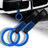 Round Crystal-Style Ring JDM Tsurikawa Drift Subway Train Bus Handle Strap – Universal Car Interior Hanging Charm, Black Nylon X2
