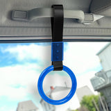 Round Crystal-Style Ring JDM Tsurikawa Drift Subway Train Bus Handle Strap – Universal Car Interior Hanging Charm, Black Nylon X2