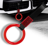 Round Crystal-Style Ring JDM Tsurikawa Drift Subway Train Bus Handle Strap – Universal Car Interior Hanging Charm, Black Nylon X1