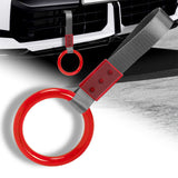 Round Crystal-Style Ring JDM Tsurikawa Drift Subway Train Bus Handle Strap – Universal Car Interior Hanging Charm, Gray Nylon X1