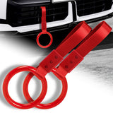 Round Crystal-Style Ring JDM Tsurikawa Drift Subway Train Bus Handle Strap – Universal Car Interior Hanging Charm, Red Nylon X2