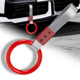 Round Crystal-Style Ring JDM Tsurikawa Drift Subway Train Bus Handle Strap – Universal Car Interior Hanging Charm, Silver Nylon X1