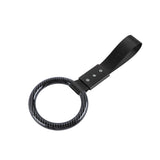Round JDM Tsurikawa Drift Subway Train Bus Handle Strap – Universal Car Interior Hanging Charm, Black Nylon X2