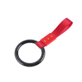 Round JDM Tsurikawa Drift Subway Train Bus Handle Strap – Universal Car Interior Hanging Charm, Red Nylon X2