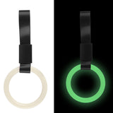 Round JDM Tsurikawa Drift Subway Train Bus Handle Strap – Universal Car Interior Hanging Charm, Black Nylon X2