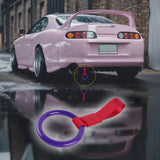 Round JDM Tsurikawa Drift Subway Train Bus Handle Strap – Universal Car Interior Hanging Charm, Red Nylon X1