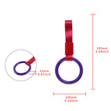 Round JDM Tsurikawa Drift Subway Train Bus Handle Strap – Universal Car Interior Hanging Charm, Red Nylon X2