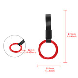 Round Crystal-Style Ring JDM Tsurikawa Drift Subway Train Bus Handle Strap – Universal Car Interior Hanging Charm, Black Nylon X2