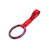 Round JDM Tsurikawa Drift Subway Train Bus Handle Strap – Universal Car Interior Hanging Charm, Red Nylon X2